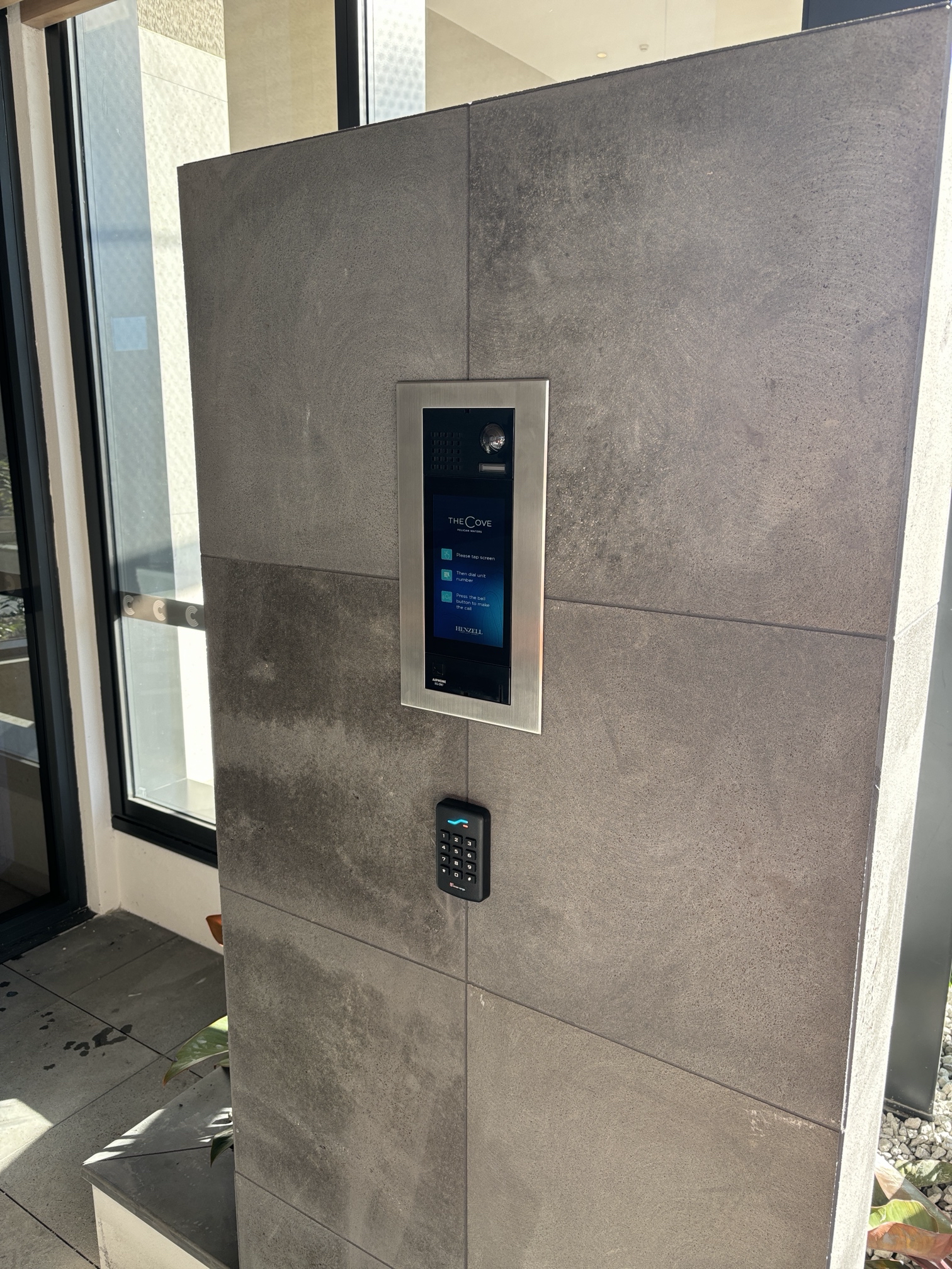 Modern access control touchscreen installed by CoastAll Locksmiths